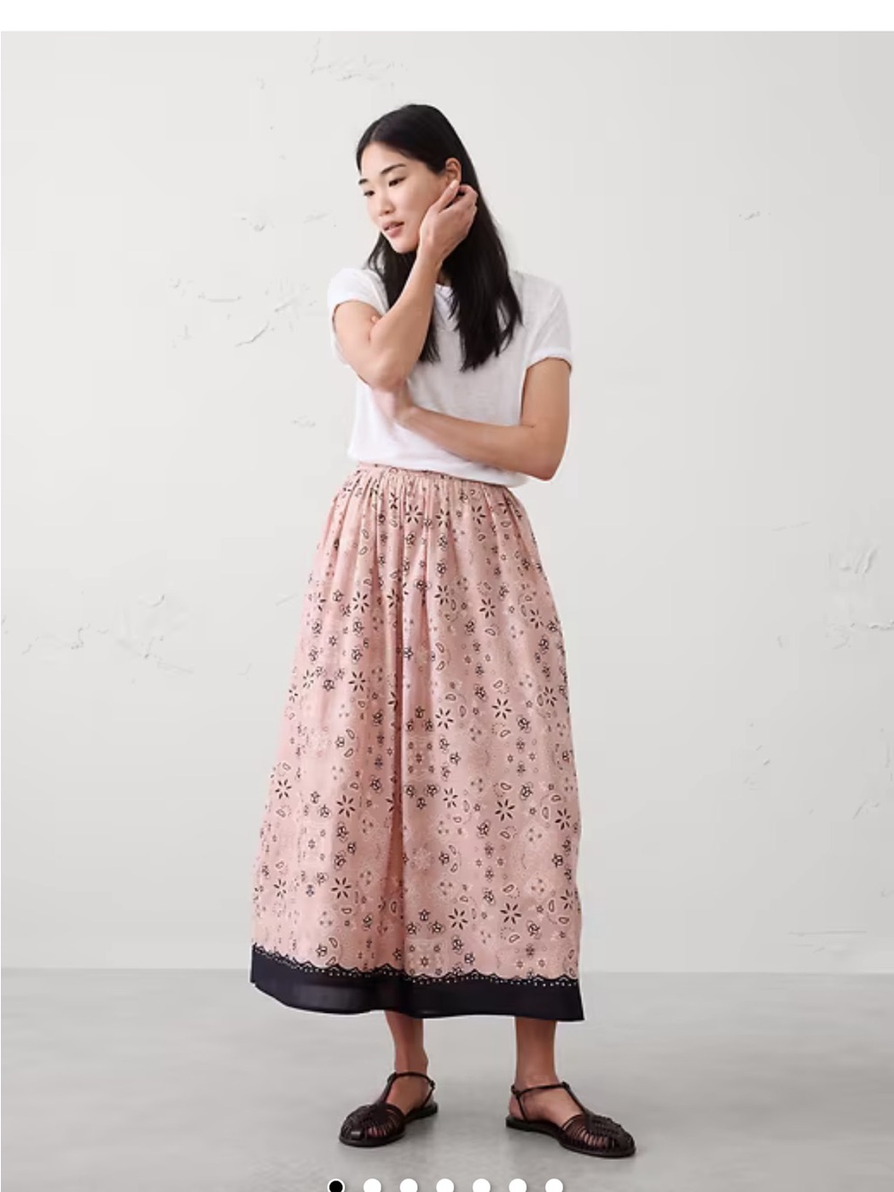 Banana Republic Voile Midi Paisley Print Skirt. Size Petite L.